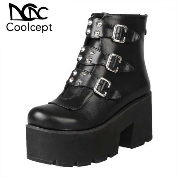 boots coolcept plus size 33-46 women ankle metal buckle rivets thick bottom warm winter shoes woman fashion punk short boots1, Black
boots coolcept plus size 33-46 women ankle metal buckle rivets thick bottom warm winter shoes woman fashion punk short boots1, Black