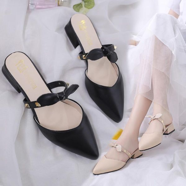 sandals sagace vintage bow slippers women gingham high heel women's pumps block ladies shoes half slipper ouutdoor1, Black
sandals sagace vintage bow slippers women gingham high heel women's pumps block ladies shoes half slipper ouutdoor1, Black