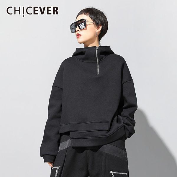 chicever asymmetric hem sweatshirt for women hooded collar long sleeve zipper patchwork sweatshirts female 2020 autumn new style, Black
chicever asymmetric hem sweatshirt for women hooded collar long sleeve zipper patchwork sweatshirts female 2020 autumn new style, Black