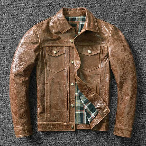 men's leather & faux . arrival winter warm cloth.quality mens slim genuine jacket,oil wax vintage denim coat., Black
men's leather & faux . arrival winter warm cloth.quality mens slim genuine jacket,oil wax vintage denim coat., Black