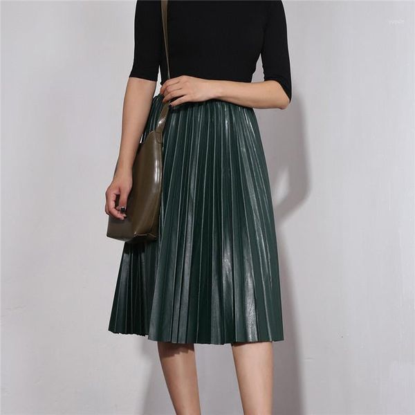 elastic waist a line pu leather woman pleated skirt fashion autumn winter female long skirts1, Black
elastic waist a line pu leather woman pleated skirt fashion autumn winter female long skirts1, Black