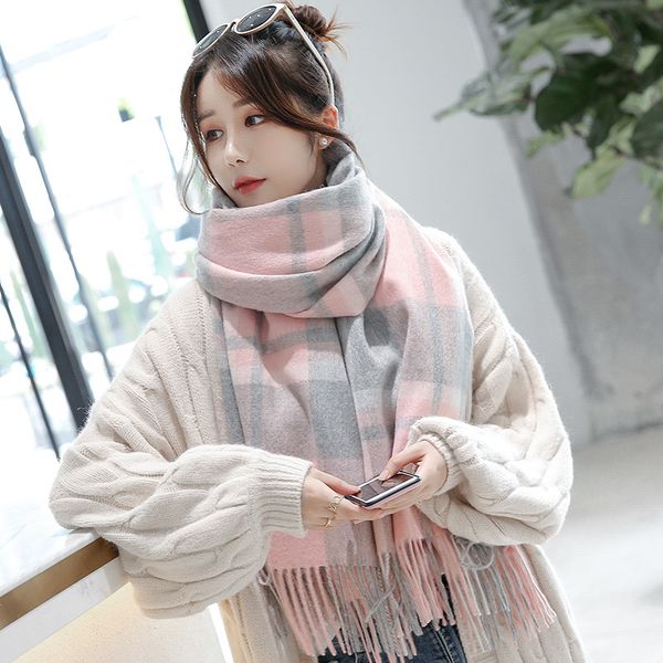 korean plaid wool handkerchief for women neck warmer winter shawls and wrappers big cashmere covers scarves foulard femme scarf c8tq, Blue;gray
korean plaid wool handkerchief for women neck warmer winter shawls and wrappers big cashmere covers scarves foulard femme scarf c8tq, Blue;gray