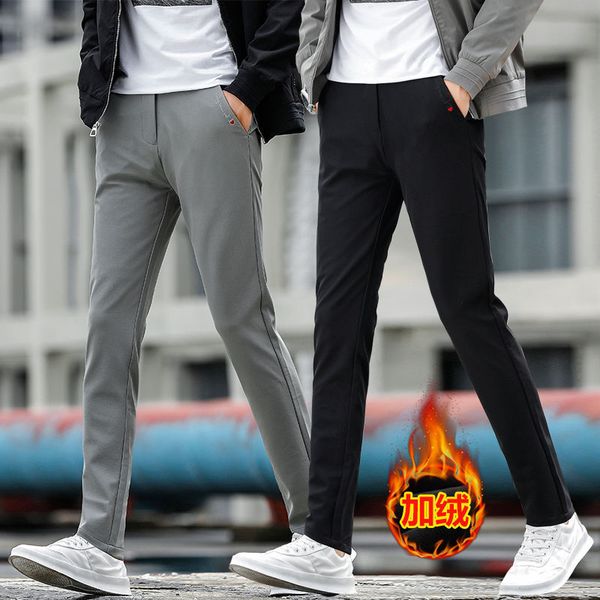 autumn slim fit small feet plush casual men's winter pants students' non stick wool trousers boys, Black
autumn slim fit small feet plush casual men's winter pants students' non stick wool trousers boys, Black