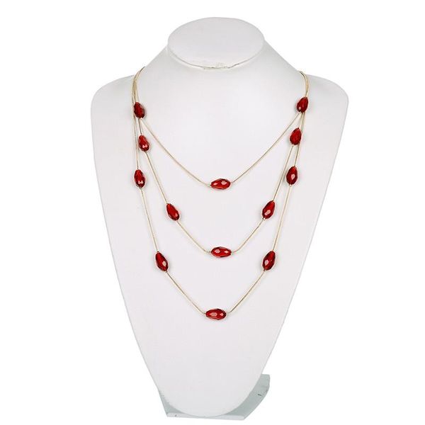 new 3 colors glass beads pendants necklaces for women gold color long sweater chain fashion jewelry bijoux, Silver
new 3 colors glass beads pendants necklaces for women gold color long sweater chain fashion jewelry bijoux, Silver