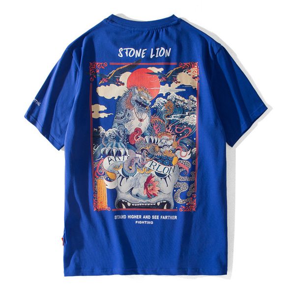 2021 new 100% white cotton shirt chinese lion men printed designer will see short sleeve tshirt hiphop men's clothes ulre, White;black
2021 new 100% white cotton shirt chinese lion men printed designer will see short sleeve tshirt hiphop men's clothes ulre, White;black