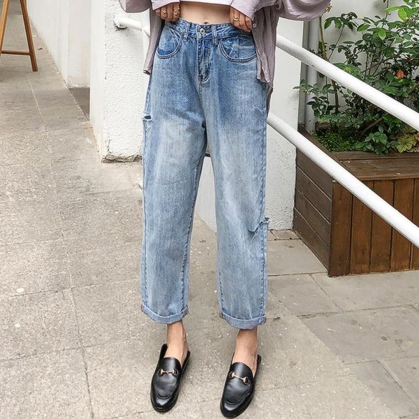 women's jeans pants blue loose fit women high waist slim hole ripped denim casual stretch trousers for harem pant
women's jeans pants blue loose fit women high waist slim hole ripped denim casual stretch trousers for harem pant