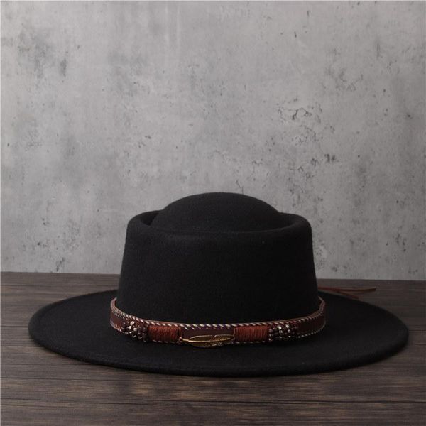 women men wool fedora hat lady flat pork pie hat gentleman flat bowler porkpie jazz, Blue;gray
women men wool fedora hat lady flat pork pie hat gentleman flat bowler porkpie jazz, Blue;gray