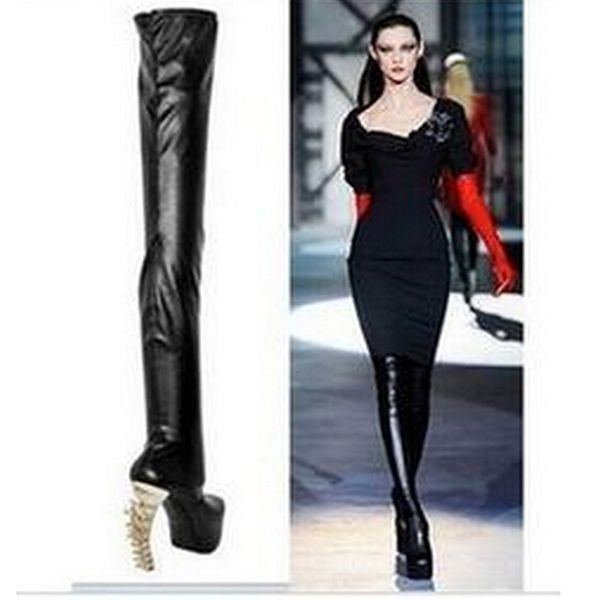weird woman fishbone high-heeled on her knees high-platform ladies leather's leather boots birdie shoes agkv, Black
weird woman fishbone high-heeled on her knees high-platform ladies leather's leather boots birdie shoes agkv, Black