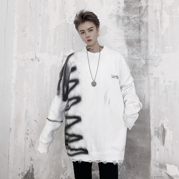 2020 broken men hole pullover male sweater woman streetwear hip vintage sweaters 3obs, White;black
2020 broken men hole pullover male sweater woman streetwear hip vintage sweaters 3obs, White;black