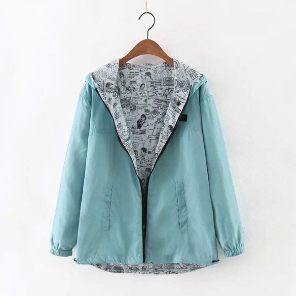 kumaiya autumn women bomber basic jacket pocket zipper hooded two side wear cartoon print outwear loose coat, Black;brown
kumaiya autumn women bomber basic jacket pocket zipper hooded two side wear cartoon print outwear loose coat, Black;brown
