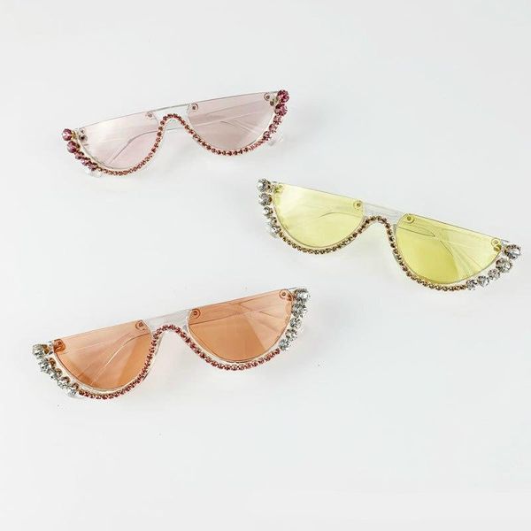 sunglasses semi-rimless women 2021 rhinestone diamond sun glasses ladies solid color personality eyewears feminino, White;black
sunglasses semi-rimless women 2021 rhinestone diamond sun glasses ladies solid color personality eyewears feminino, White;black