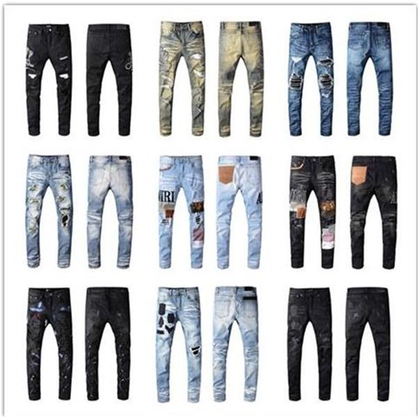 new personality fashion embroidered pants slightly stretchy jeans trendy slim hole pants fashion trousers, Blue
new personality fashion embroidered pants slightly stretchy jeans trendy slim hole pants fashion trousers, Blue