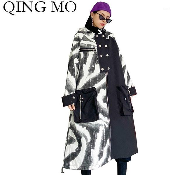 qing mo brand tide women hooded trench coat 2020 women denim patchwork coat female personality long zqy50551, Tan;black
qing mo brand tide women hooded trench coat 2020 women denim patchwork coat female personality long zqy50551, Tan;black