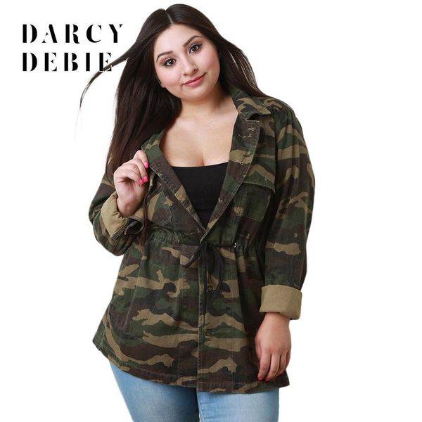 darcydebie plus size casual camouflage women coats large size drawstring female jackets big lady loose outwears 3xl-7xl, Black;brown
darcydebie plus size casual camouflage women coats large size drawstring female jackets big lady loose outwears 3xl-7xl, Black;brown