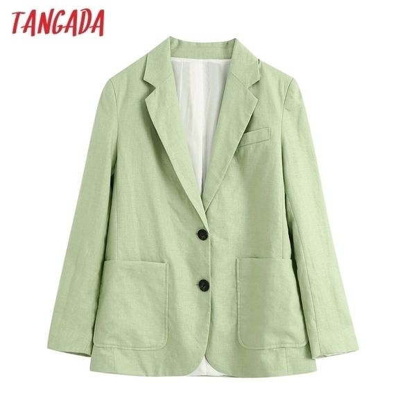 tangada women green cotton linen blazer female long sleeve elegant jacket ladies work wear blazer formal suits be753 201114, White;black
tangada women green cotton linen blazer female long sleeve elegant jacket ladies work wear blazer formal suits be753 201114, White;black