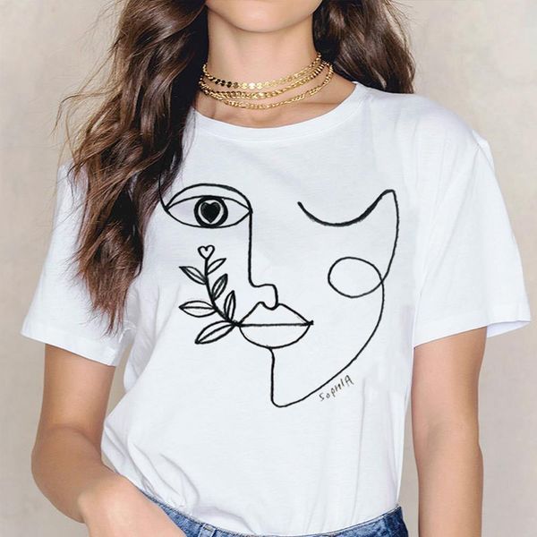 new fashion minimalist abstract face print t-shirt modal summer short-sleeved o-neck t-shirt fashion casual wild women's shirt, White
new fashion minimalist abstract face print t-shirt modal summer short-sleeved o-neck t-shirt fashion casual wild women's shirt, White