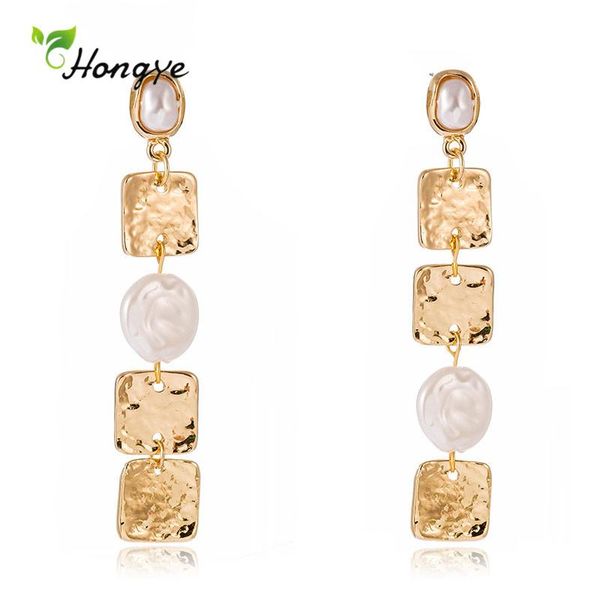 hongye new arrival fashion round pearl drop earrings for women gold color square metal asymmetry brincos jewelry anniversary, Silver
hongye new arrival fashion round pearl drop earrings for women gold color square metal asymmetry brincos jewelry anniversary, Silver