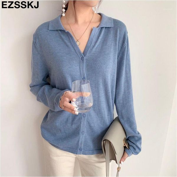 2020 casual women sweater turn-down collar knitted cardigan long sleeve loose spring sweater cardigan female basic jacket1, White
2020 casual women sweater turn-down collar knitted cardigan long sleeve loose spring sweater cardigan female basic jacket1, White