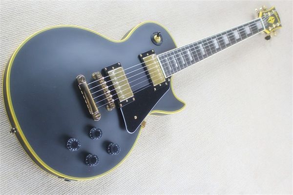 flyoung custom lp electric guitar matte black retro yellow edging, upgradeable imported accessories
flyoung custom lp electric guitar matte black retro yellow edging, upgradeable imported accessories
