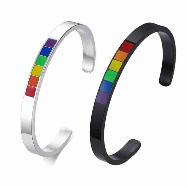 6 mm titanium steel bangle bracelets rainbow open bracelet for women men jewelry gifts enamel fashion bracelet, Black
6 mm titanium steel bangle bracelets rainbow open bracelet for women men jewelry gifts enamel fashion bracelet, Black