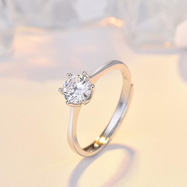 925 sterling silver ring female european and american simple zircon simulation 1 carat diamond ring proposal ring wedding jewelry, Slivery;golden
925 sterling silver ring female european and american simple zircon simulation 1 carat diamond ring proposal ring wedding jewelry, Slivery;golden