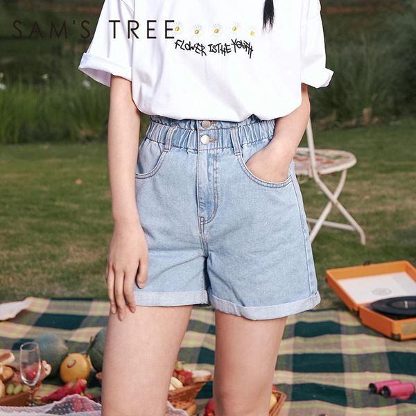 sam's tree blue solid high waist washed casual wide leg denim shorts women summer white pure korean ladies daily bottom kg-495, White;black
sam's tree blue solid high waist washed casual wide leg denim shorts women summer white pure korean ladies daily bottom kg-495, White;black