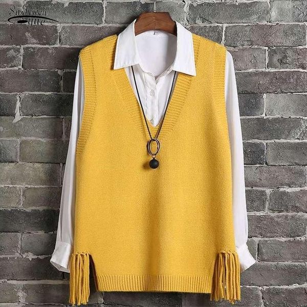women's sweaters simple women casual loose knitted halter fashion v-neck vest sweater korean 2021 spring and autumn jumper girl sleevel, White;black
women's sweaters simple women casual loose knitted halter fashion v-neck vest sweater korean 2021 spring and autumn jumper girl sleevel, White;black