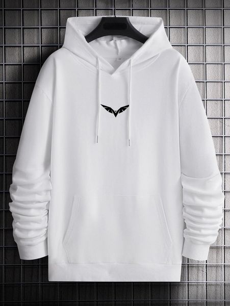 men wings print kangaroo pocket hoodie 30g5#, Black
men wings print kangaroo pocket hoodie 30g5#, Black