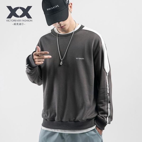 japanese contrast round collar sweatshirt men's hair striped sleeve loose college wind turtleneck sweatshirt jacket1, Black
japanese contrast round collar sweatshirt men's hair striped sleeve loose college wind turtleneck sweatshirt jacket1, Black
