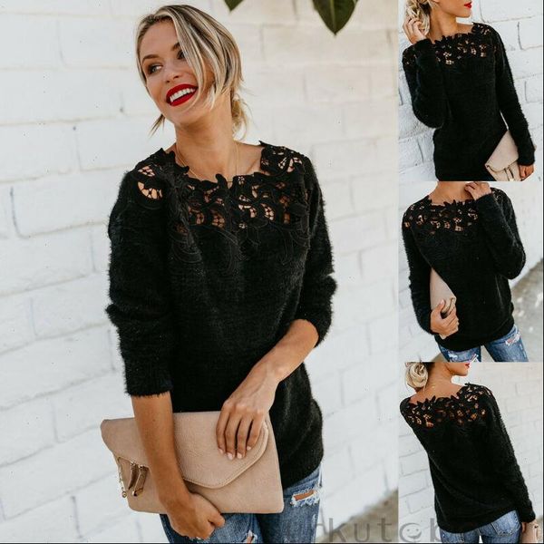 2021 black lace women hollow sweaters long sleeve pullover sweater ladies o neck jumper hollow out knitwear, White;black
2021 black lace women hollow sweaters long sleeve pullover sweater ladies o neck jumper hollow out knitwear, White;black