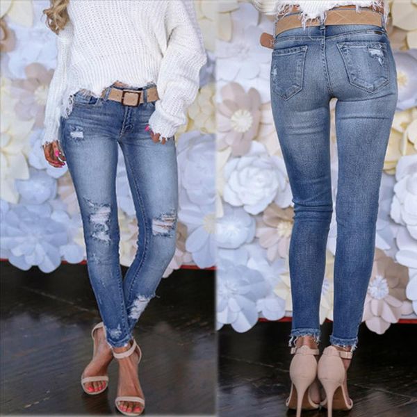 fashion jeans for women mom jeans high waist high elastic hole ripped stretch female washed denim skinny pencil pants l42, Blue
fashion jeans for women mom jeans high waist high elastic hole ripped stretch female washed denim skinny pencil pants l42, Blue