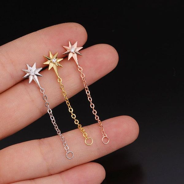 stud 1 pcs elegant zircon earring with chain cute small star round ball ear cartilage cuff jewelry, Golden;silver
stud 1 pcs elegant zircon earring with chain cute small star round ball ear cartilage cuff jewelry, Golden;silver