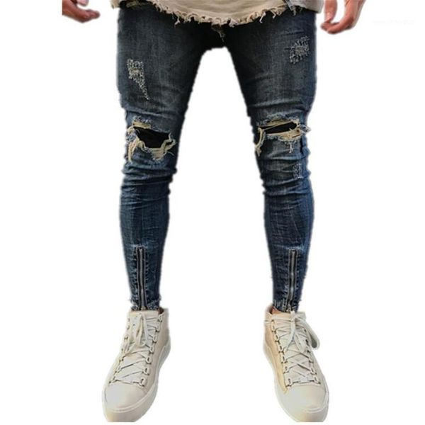 men's jeans 2021 men ripped holes zip skinny biker black white with pieghettato patchwork slim hip hop pants man1, Blue
men's jeans 2021 men ripped holes zip skinny biker black white with pieghettato patchwork slim hip hop pants man1, Blue