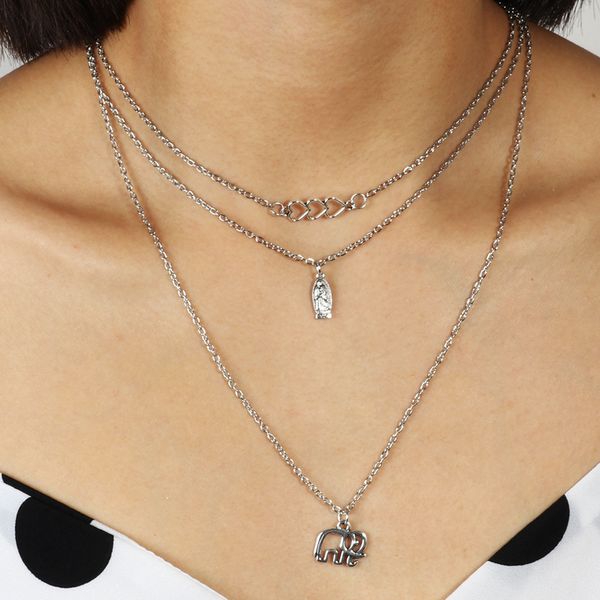 punk style 2 color multi layer hollow statue elephant hearts necklaces & pendants for women big statement tribal jewelry diy, Silver
punk style 2 color multi layer hollow statue elephant hearts necklaces & pendants for women big statement tribal jewelry diy, Silver