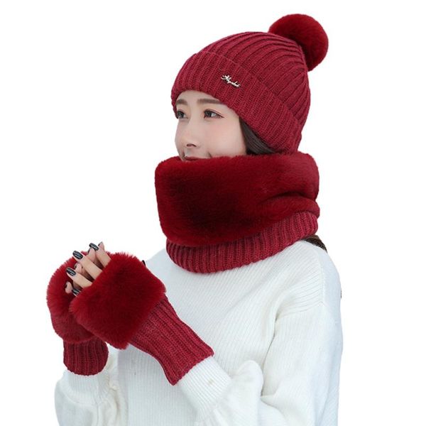 women winter 3pcs pompom beanie hat furry circle scarf fingerless gloves set 270d, Blue;gray
women winter 3pcs pompom beanie hat furry circle scarf fingerless gloves set 270d, Blue;gray