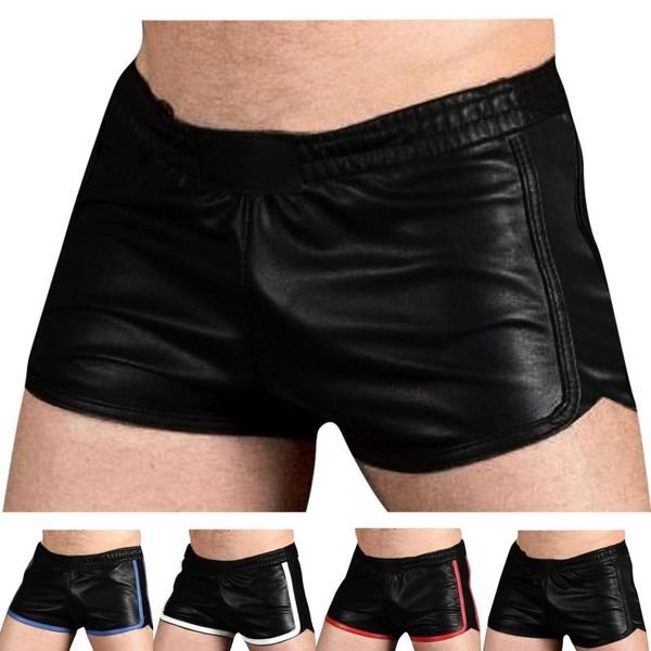 gym clothing men faux leather shorts solid tight black casual male fashion handsome streetwear sportswear plus size summer 2021, White;black
gym clothing men faux leather shorts solid tight black casual male fashion handsome streetwear sportswear plus size summer 2021, White;black