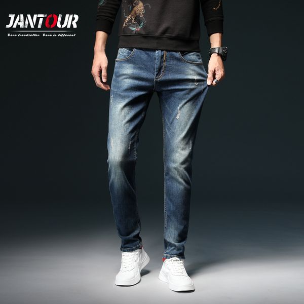 brand autumn winter new men's slim elastic retro jeans italy fashion classic style jeans denim pants trousers male pants q0105, Black;white
brand autumn winter new men's slim elastic retro jeans italy fashion classic style jeans denim pants trousers male pants q0105, Black;white