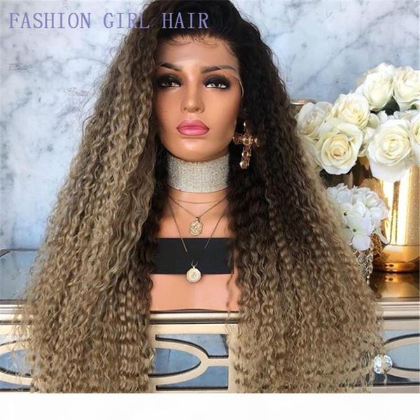 new kinky curly simulation human hair wig with baby hair ombre blonde synthetic lace front wigs heat resistant for women, Black
new kinky curly simulation human hair wig with baby hair ombre blonde synthetic lace front wigs heat resistant for women, Black