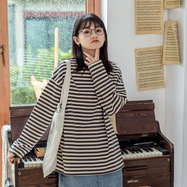 2020 autumn striped women long sleeve t-shirt cotton soft comfortable loose japanese style base shirt summer plus size clothes1, White
2020 autumn striped women long sleeve t-shirt cotton soft comfortable loose japanese style base shirt summer plus size clothes1, White
