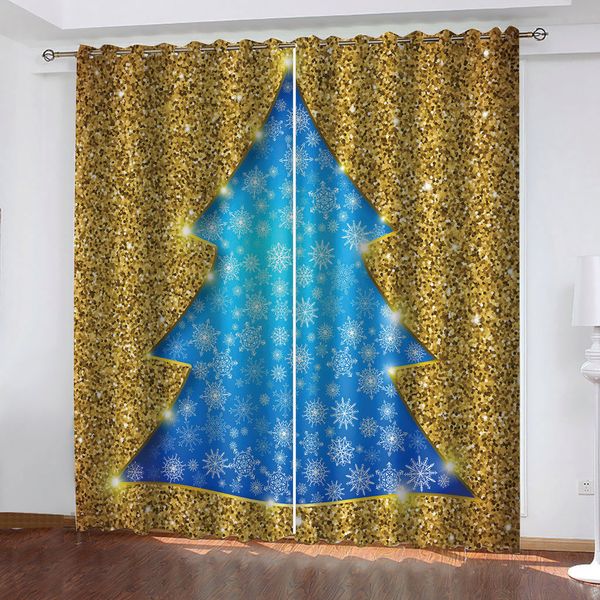 customized size luxury blackout 3d window curtains gold christmas blue tree curtain soundproof windproof curtains
customized size luxury blackout 3d window curtains gold christmas blue tree curtain soundproof windproof curtains