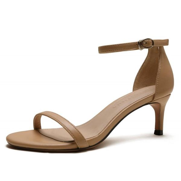 women genuine leather simple casual ladies sandals ankle strap shoes woman summer style big size 5.5cm thin high heels m0068, Black
women genuine leather simple casual ladies sandals ankle strap shoes woman summer style big size 5.5cm thin high heels m0068, Black