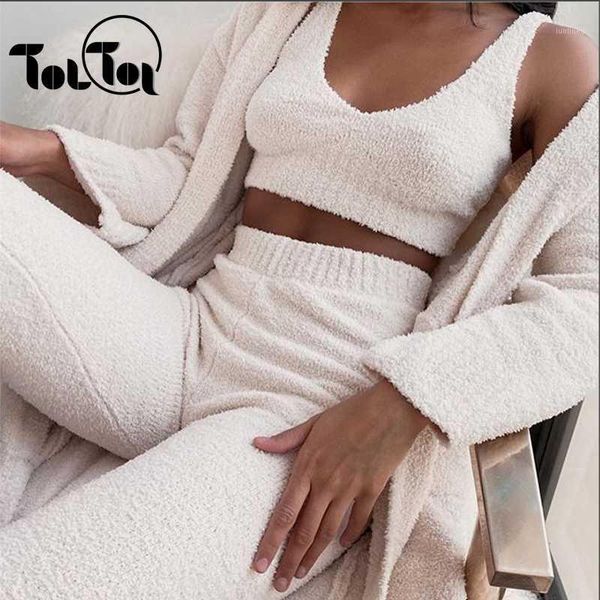 2 piece set women knitted sweater set fluffy v neck tank and long pants solid casual outfits suit1, Gray
2 piece set women knitted sweater set fluffy v neck tank and long pants solid casual outfits suit1, Gray