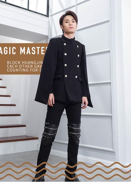 men's woolen coat autumn winter new korean version of the fashion men's wear loose double-breasted woolen coat fashion, Black
men's woolen coat autumn winter new korean version of the fashion men's wear loose double-breasted woolen coat fashion, Black