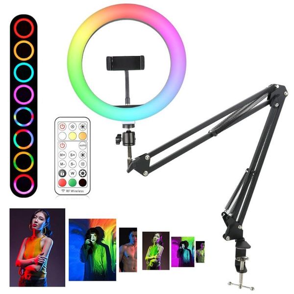 10inch Led Ring Lamp Rgb Professional Selfie Ring Light With Tripod Phone Stand Pgraphy Lighting Ringlight For Tiktok Video