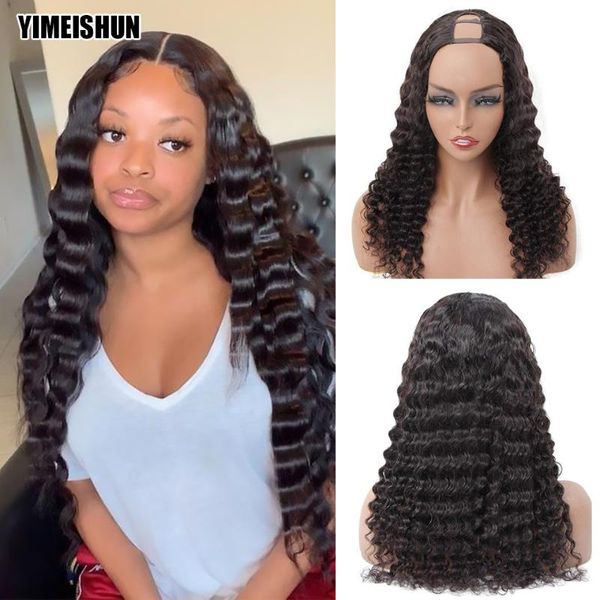 u part wigs brazilian deep wave human hair wig 150%/180% density glueless 100% human hair wigs can be dyed & restyled yimeishun, Black;brown
u part wigs brazilian deep wave human hair wig 150%/180% density glueless 100% human hair wigs can be dyed & restyled yimeishun, Black;brown