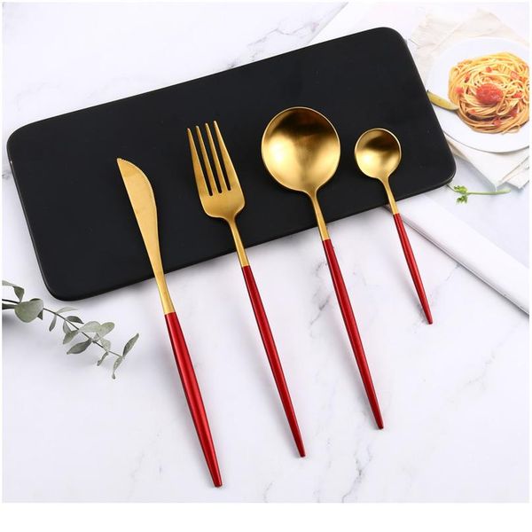 4pcs/set dinnerware set steak knife fork spoon coffee spoon stainless steel tableware red gold cutlery set set dinner bbyemz
4pcs/set dinnerware set steak knife fork spoon coffee spoon stainless steel tableware red gold cutlery set set dinner bbyemz