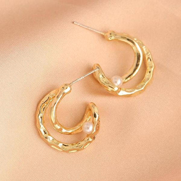 hoop & huggie lost lady punk geomtric metal c shaped earrings for women vintage simulated pearl statement wholesale jewelry gift, Golden;silver
hoop & huggie lost lady punk geomtric metal c shaped earrings for women vintage simulated pearl statement wholesale jewelry gift, Golden;silver