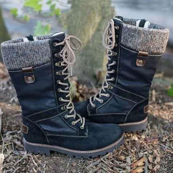 women's flat lace up mid calf boots ladies biker riding winter warm shoes a661, Black
women's flat lace up mid calf boots ladies biker riding winter warm shoes a661, Black