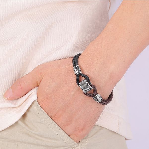 handmade antique silver stainless steel charm milan rope bracelet magnetic buckle bracelets, Golden;silver
handmade antique silver stainless steel charm milan rope bracelet magnetic buckle bracelets, Golden;silver