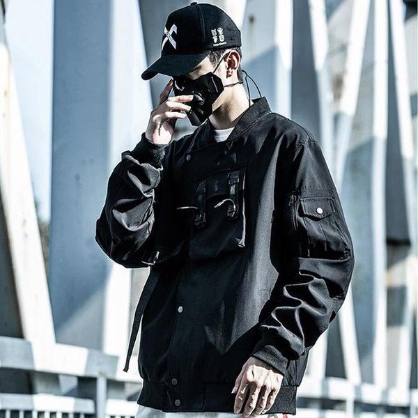 cargo bomber jackets coat streetwear multi pockets tactical function baseball windbreaker men, Black
cargo bomber jackets coat streetwear multi pockets tactical function baseball windbreaker men, Black
